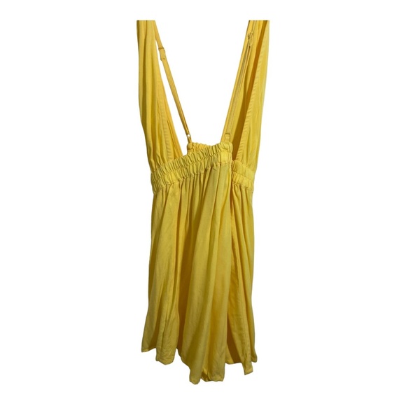 ASOS womens front tie plunge Beach romper yellow size 4. - Picture 8 of 12